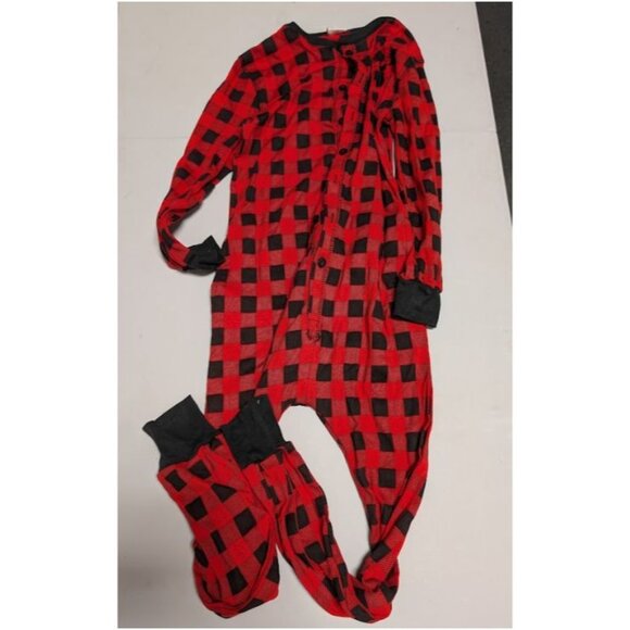Silver Lilly Buffalo Flannel One Piece Pajamas Red Size Small - Picture 2 of 3